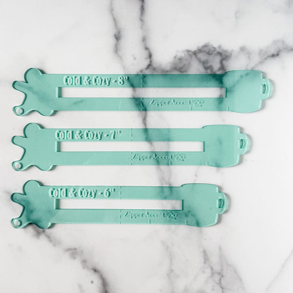 Cold & Cozy Zipper Accent Template - Light Green - 3 Sizes Available