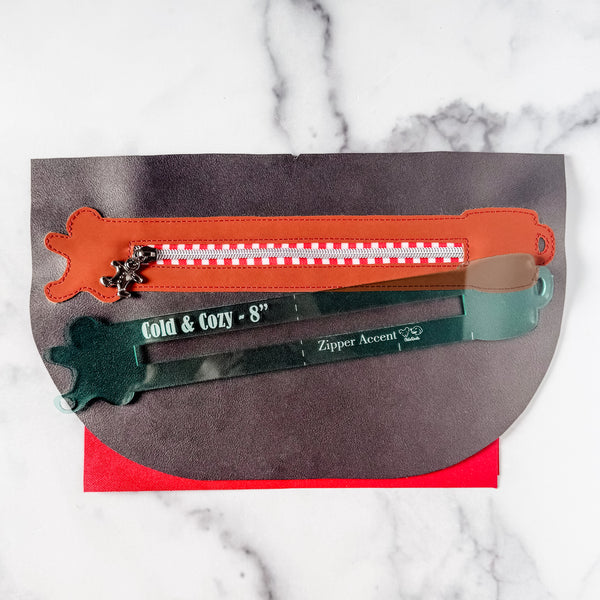 Cold & Cozy Zipper Accent Template - Light Green - 3 Sizes Available