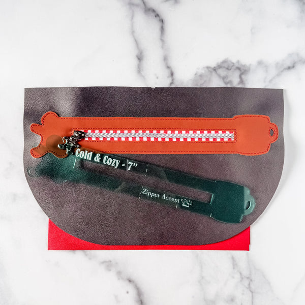 Cold & Cozy Zipper Accent Template - Light Green - 3 Sizes Available