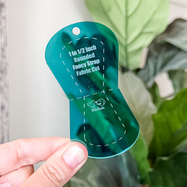 ROUNDED Fancy Straps - Size 1" Webbing to 1/2" Hook - TEAL - Set of 3 - Acrylic Template