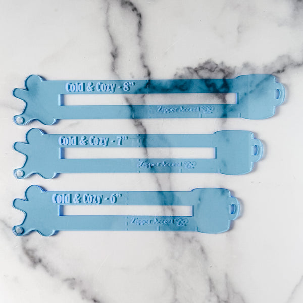 Cold & Cozy Zipper Accent Template - Ocean - 3 Sizes Available