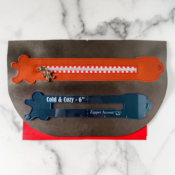 Cold & Cozy Zipper Accent Template - Ocean - 3 Sizes Available