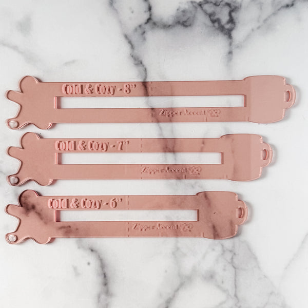 Cold & Cozy Zipper Accent Template - Rose Gold - 3 Sizes Available