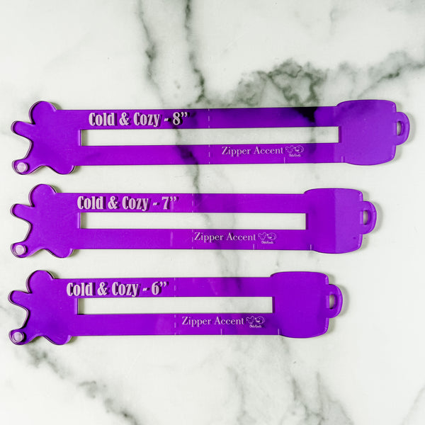 Cold & Cozy Zipper Accent Template - Purple - 3 Sizes Available