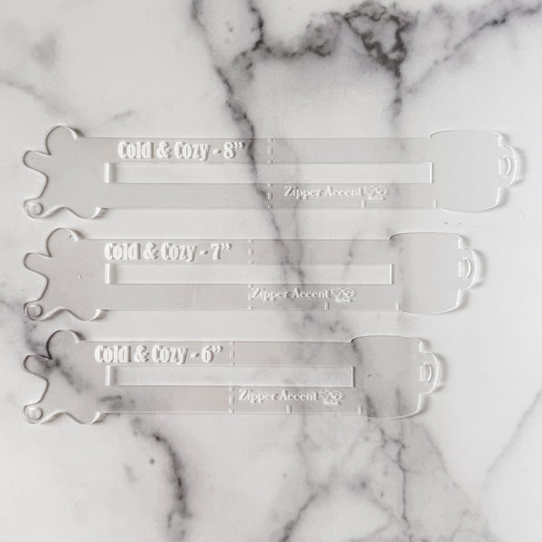 Cold & Cozy Zipper Accent Template - Clear - 3 Sizes Available