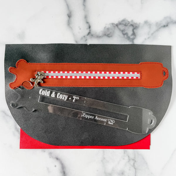 Cold & Cozy Zipper Accent Template - Clear - 3 Sizes Available