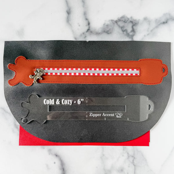 Cold & Cozy Zipper Accent Template - Clear - 3 Sizes Available