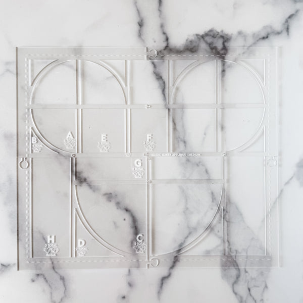 Magic Maker Applique Template Set of 12 - Size Medium - CLEAR - FRAGILE: PLEASE INCLUDE ROUTE ON YOUR ORDER