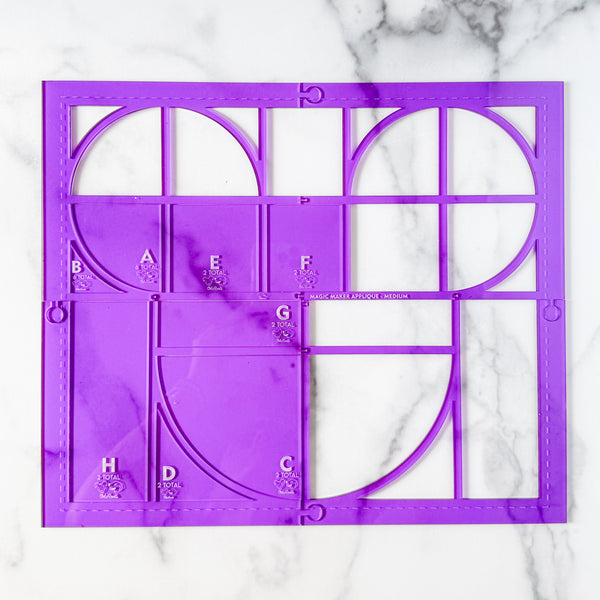 Magic Maker Applique Template Set of 12 - Size Medium - PURPLE - FRAGILE: PLEASE INCLUDE ROUTE ON YOUR ORDER