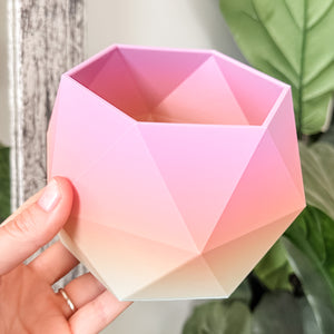 Large Jewel Craft Bowl - Matte Rainbow Pink