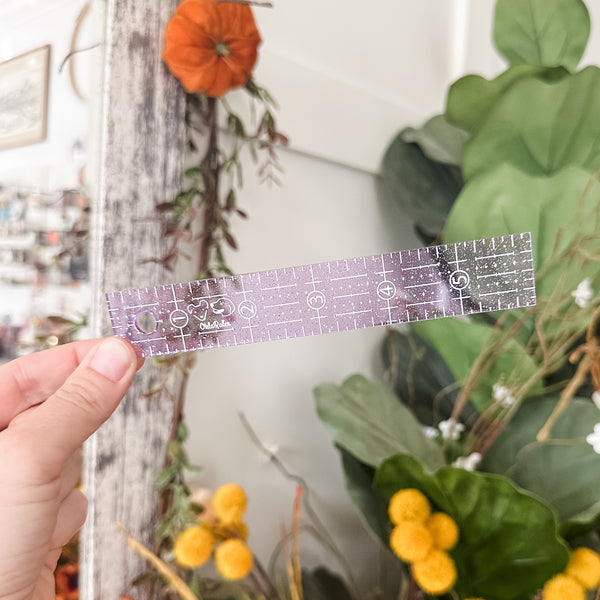 Glitter Purple OklaRuler : 1" x 6" Clear Ruler