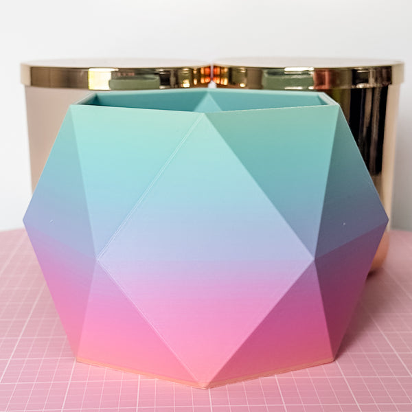 Large Jewel Craft Bowl - Matte Rainbow Blue