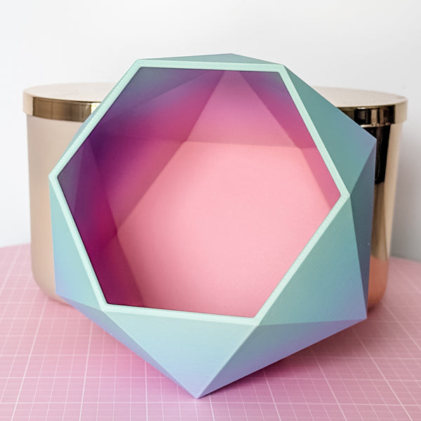 Large Jewel Craft Bowl - Matte Rainbow Blue