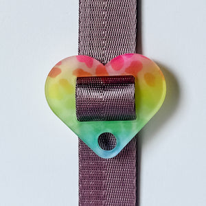 Removable Heart Strapzeez™ - Rainbow Leopard