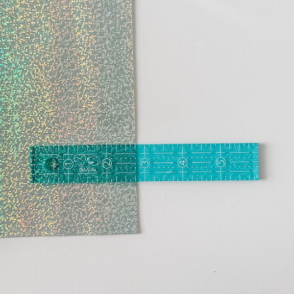 Glitter Blue OklaRuler : 1" x 6" Clear Ruler