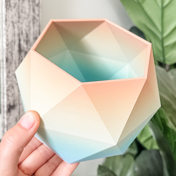 Large Jewel Craft Bowl - Matte Rainbow Green