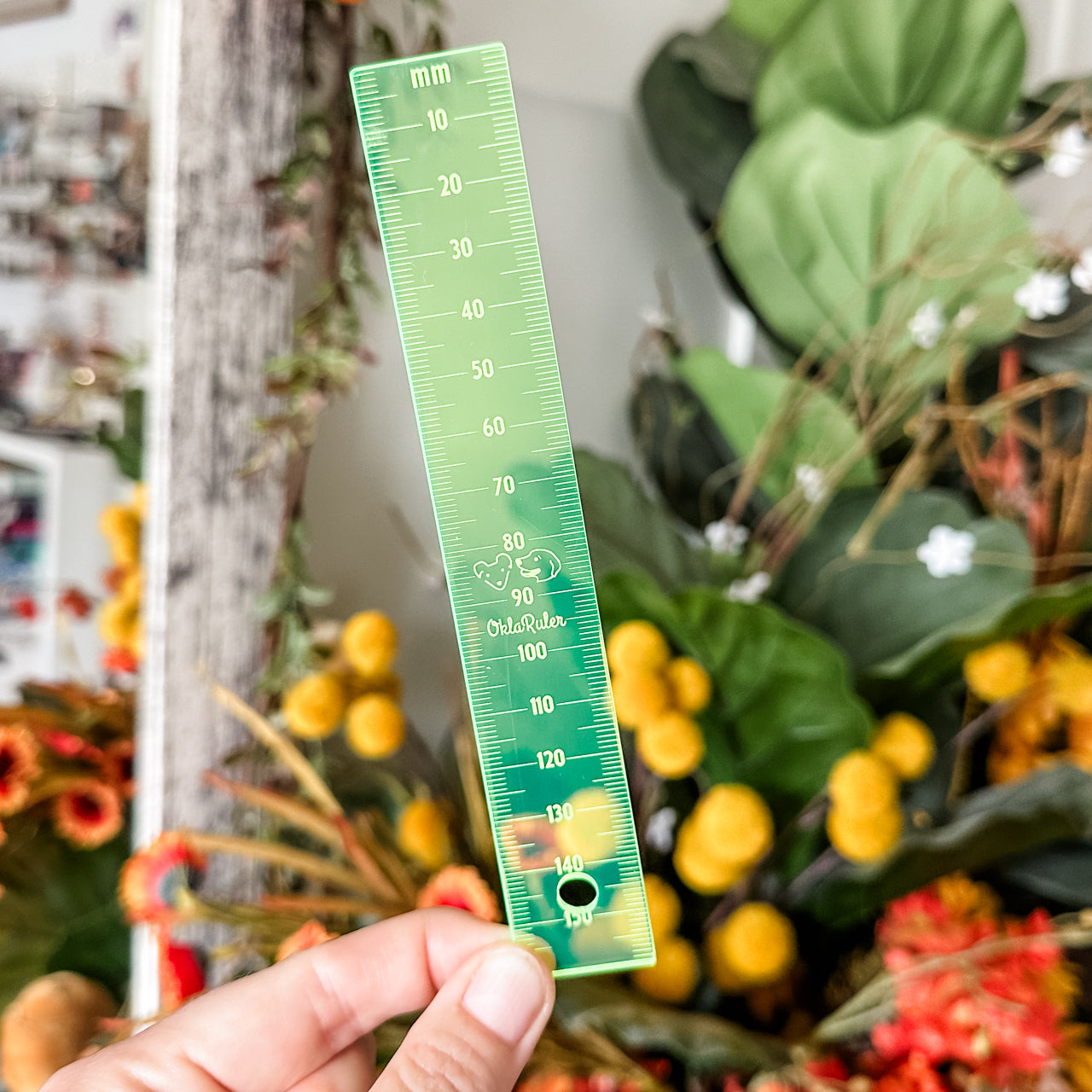 160mm Ruler Neon Green OklaRuler : 160mm Clear Ruler – OklaRoots