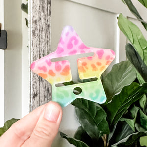 Removable Bubble Star Strapzeez™ - Rainbow Leopard