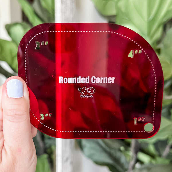 1-2-3-4 Inch Rounded Corners  - Cherry -  Acrylic Template