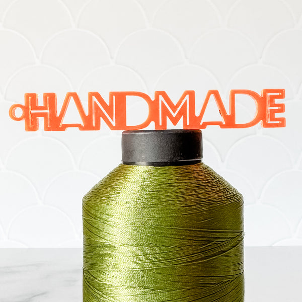 "Handmade" - Tangerine - Hanging Charm - Sold Individually