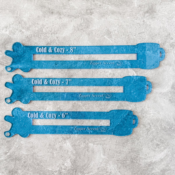 Cold & Cozy Zipper Accent Template - Blue - 3 Sizes Available