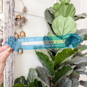 Cold & Cozy Zipper Accent Template - Blue - 3 Sizes Available