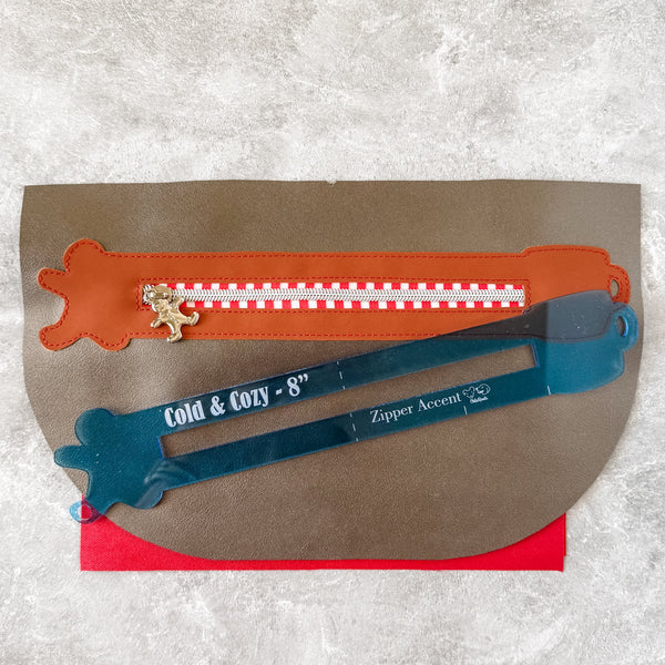Cold & Cozy Zipper Accent Template - Blue - 3 Sizes Available