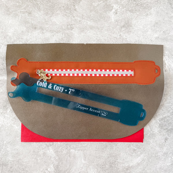 Cold & Cozy Zipper Accent Template - Blue - 3 Sizes Available