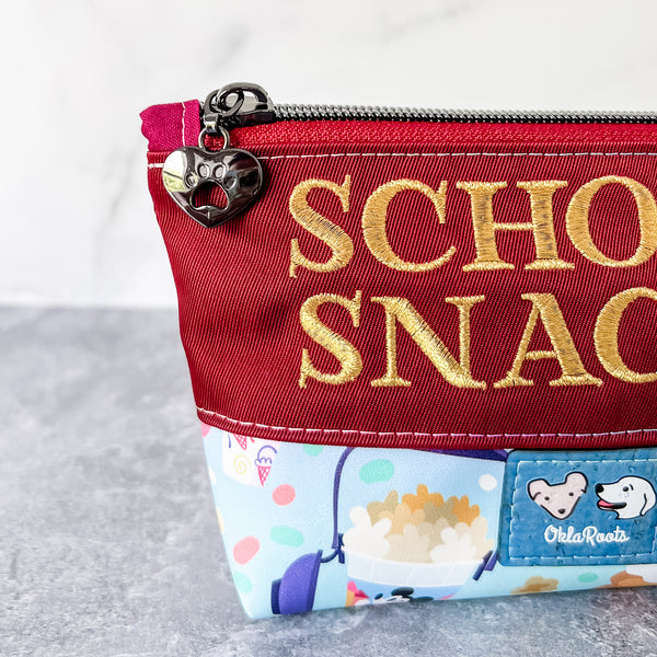 School Snacks - Park Snacks - Embroidered Snack Pouch