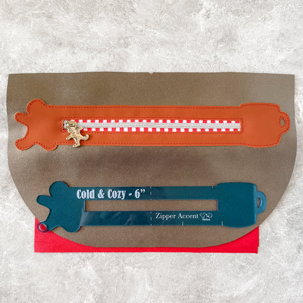 Cold & Cozy Zipper Accent Template - Blue - 3 Sizes Available