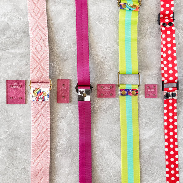 Strap End Template With Rivet Placement - Set of 4 - Pink