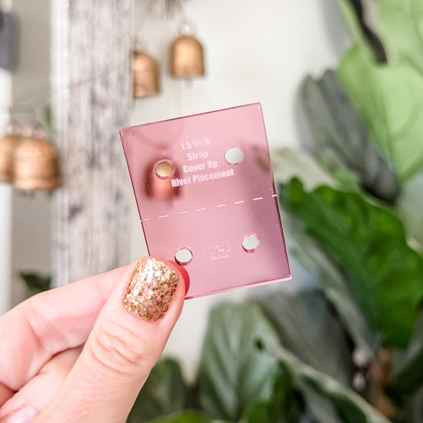 Strap End Template With Rivet Placement - Set of 4 - Pink