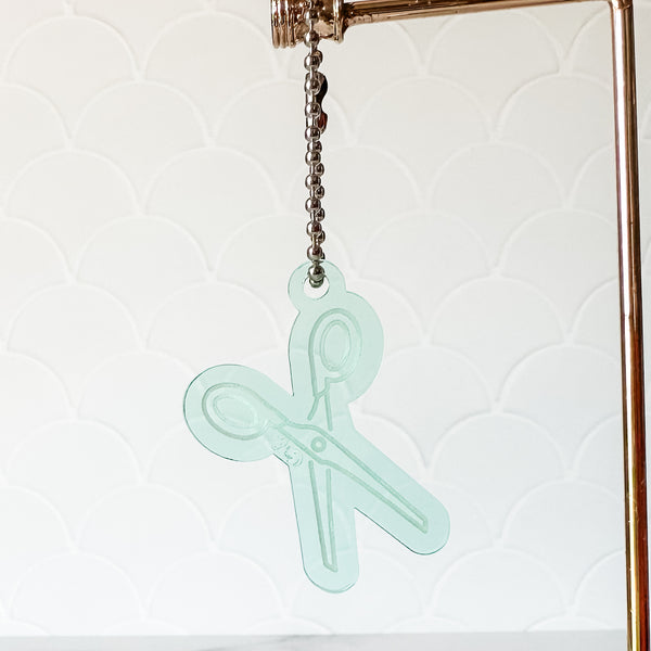Scissors - Light Green - Hanging Charm - Sold Individually