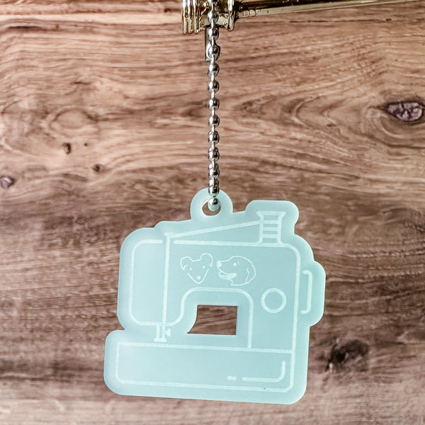 Sewing Machine - Sea Foam - Hanging Charm - Sold Individually