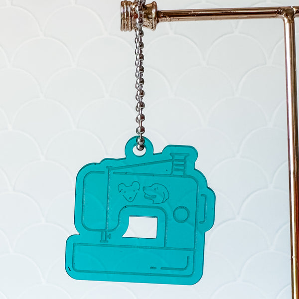 Sewing Machine - Teal - Hanging Charm - Sold Individually