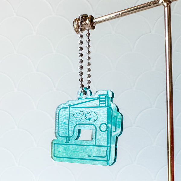 Sewing Machine - Teal - Hanging Charm - Sold Individually