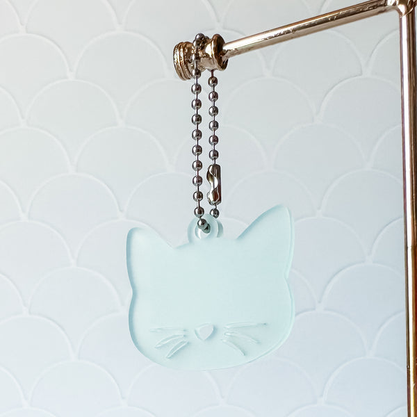 Cat Face - Sea Foam - Hanging Charm - Sold Individually