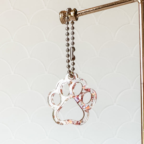Puppy Paw - Rose Gold Flake - Hanging Charm - Sold Individually
