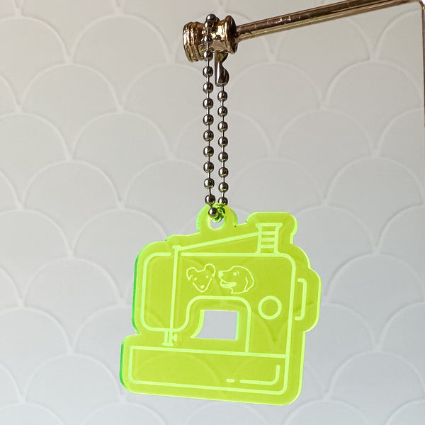 Sewing Machine - Neon Yellow - Hanging Charm - Sold Individually