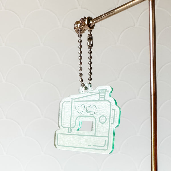 Sewing Machine - Light Green - Hanging Charm - Sold Individually