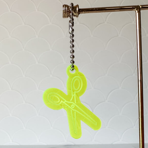 Scissors - Neon Yellow - Hanging Charm - Sold Individually