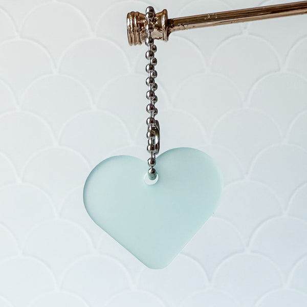 Heart - Sea Foam - Hanging Charm - Sold Individually