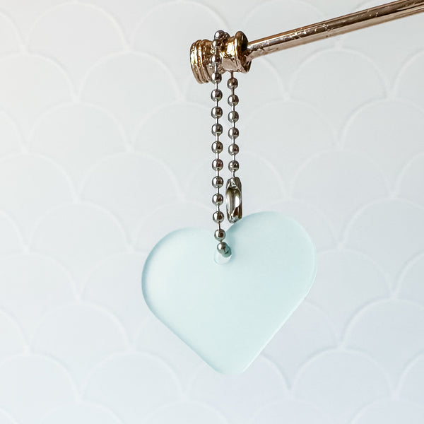 Heart - Sea Foam - Hanging Charm - Sold Individually