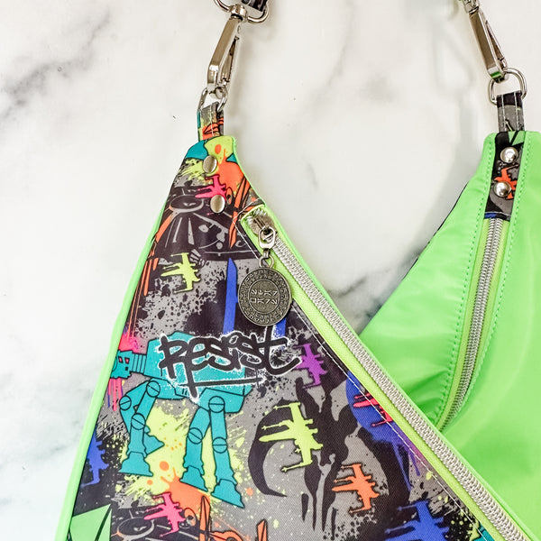 As Seen On OklaRoots! Lime Space Traudy Triangular Shoulder Bag