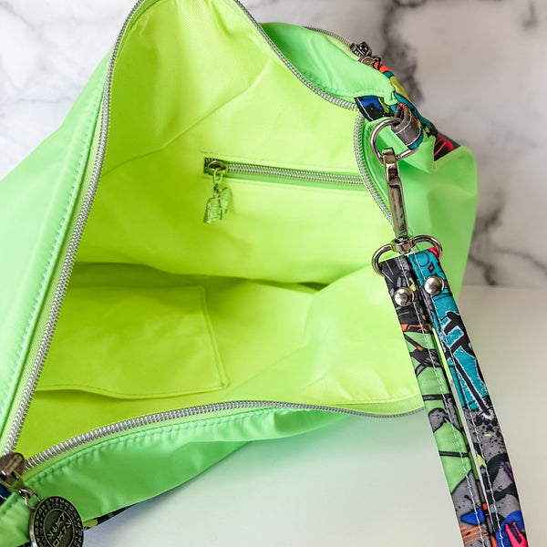 As Seen On OklaRoots! Lime Space Traudy Triangular Shoulder Bag