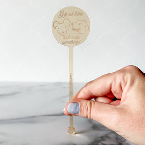 Make Something Drink Swizzle Stick- Gold - Sold Individually