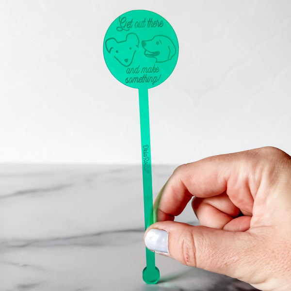 Make Something Drink Swizzle Stick- Mint - Sold Individually