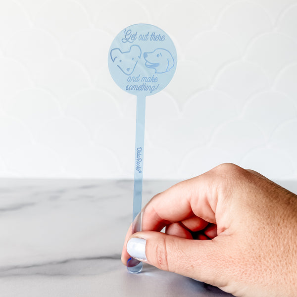 Make Something Drink Swizzle Stick- Blue - Sold Individually