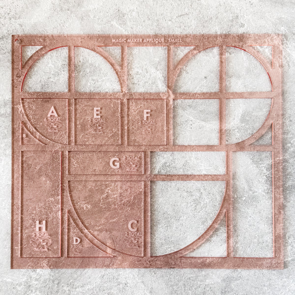Magic Maker Applique Template Set of 9 - Size Small - ROSE GOLD - FRAGILE: PLEASE INCLUDE ROUTE ON YOUR ORDER