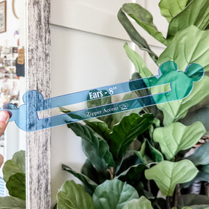 Ears Zipper Accent Template - Blue - 3 Sizes Available